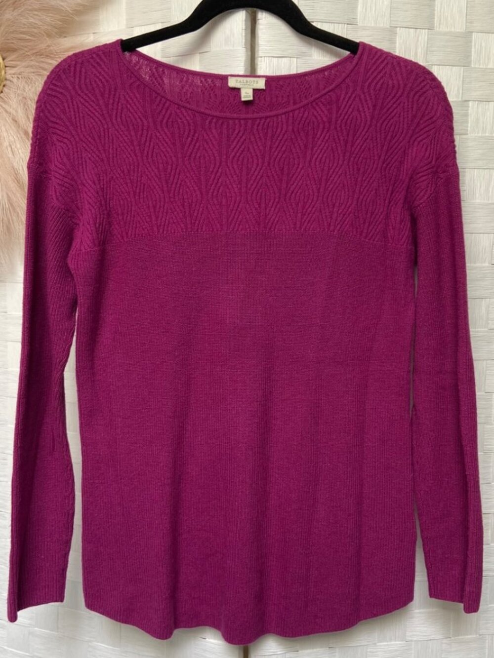 Talbots Cotton Fuchsia Knit Sweater Size S / P